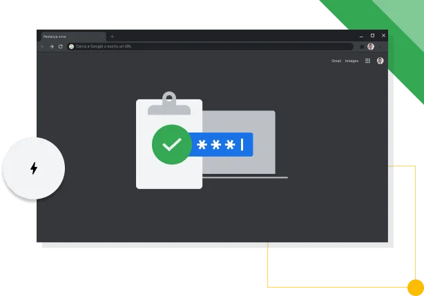 Finestra del navegador Chrome en mode fosc que mostra la icona de productivitat de Google.