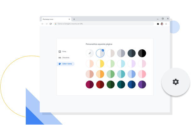 Imatge de la finestra de personalització de colors i temes de Chrome.