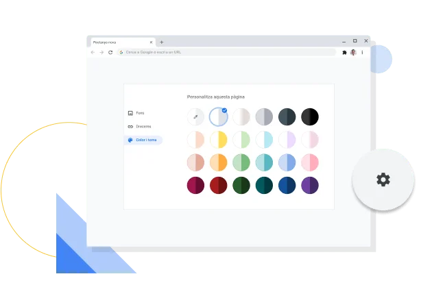 Imatge de la finestra de personalització de colors i temes de Chrome.